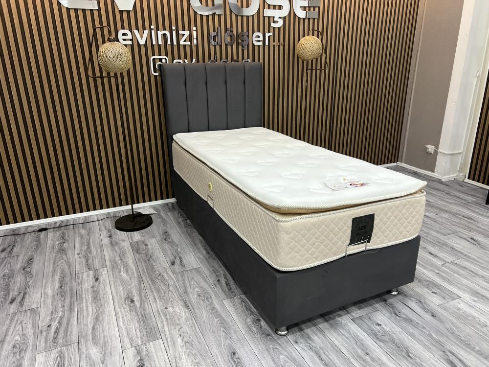 90x190 Tek Kişilik Arpi Pedli Yatak Baza Başlık SET