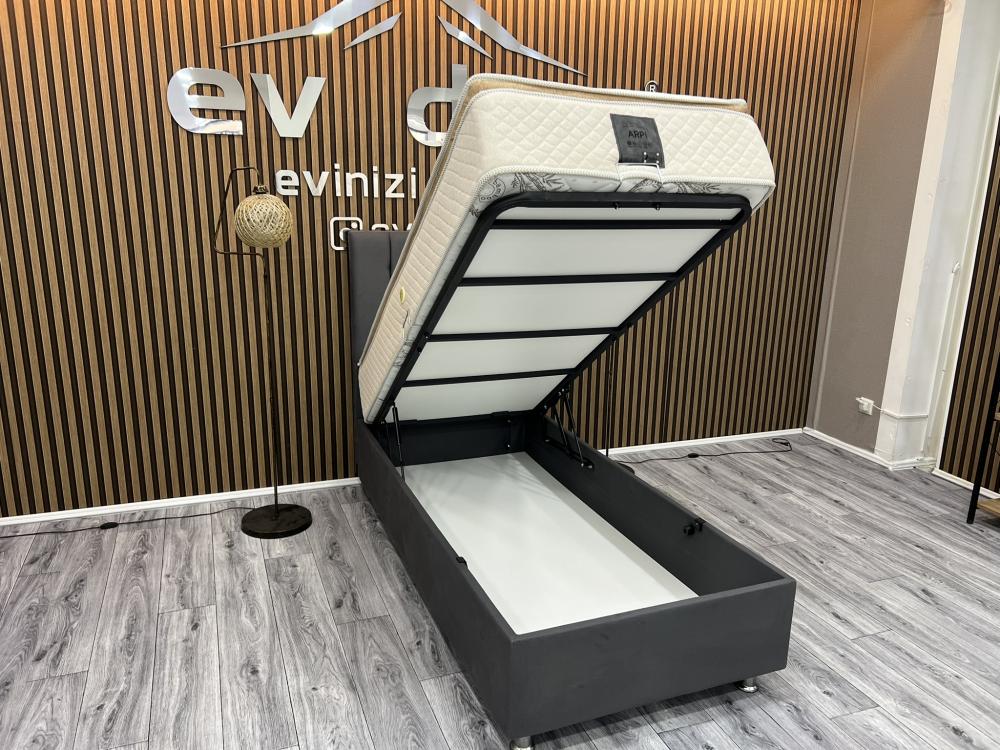 90x190 Tek Kişilik Arpi Pedli Yatak Baza Başlık SET