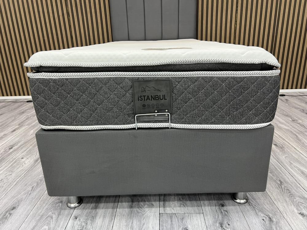 90x190 Tek Kişilik İstanbul Pedli Yatak Baza Başlık SET