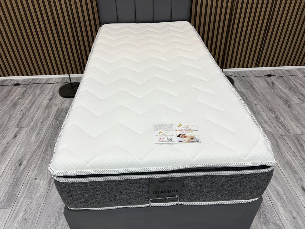90x190 Tek Kişilik İstanbul Pedli Yatak Baza Başlık SET